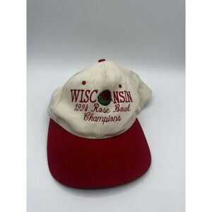 VTG 1994 Wisconsin Badgers Rose Bowl‎ Champions Hat White Snapback KC Caps